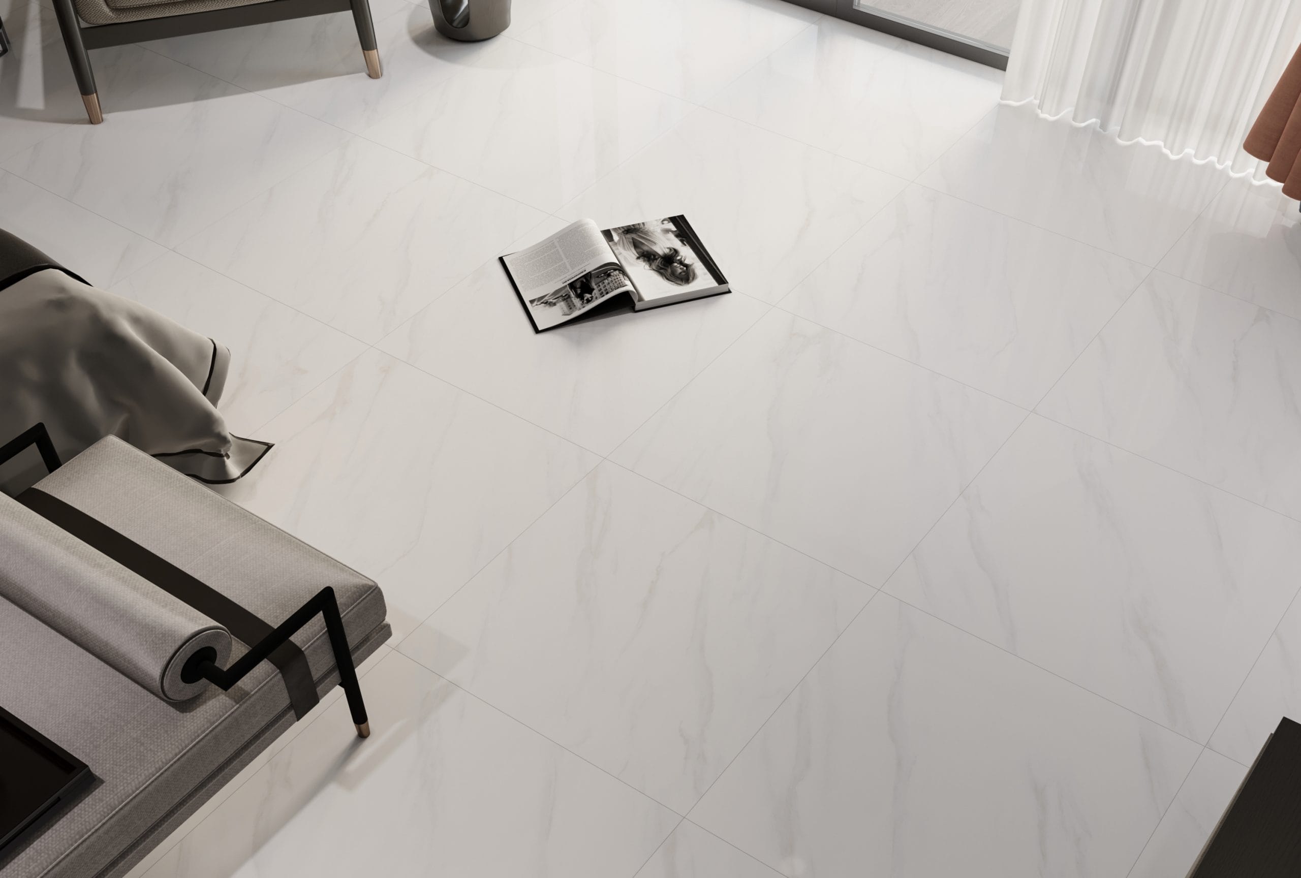 Glazed Marble Floor Polished Wall White Glossy Ceramic Porcelain Tile ...